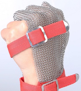 3101-Three Finger Wrist ring mesh Glove With Textile strap