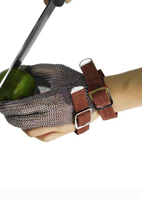 3101-Three Finger Wrist ring mesh Glove With Textile strap